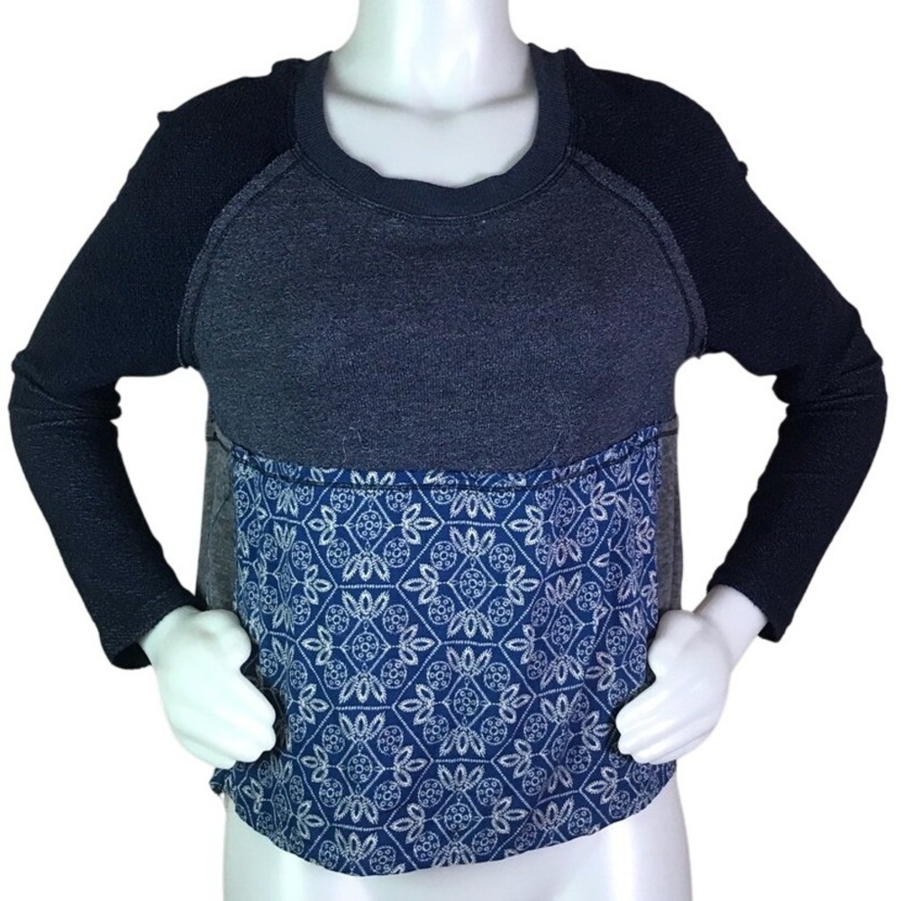 ILLA ILLA BLUE SWEATER WITH FLORAL PRINT BOTTOM‎